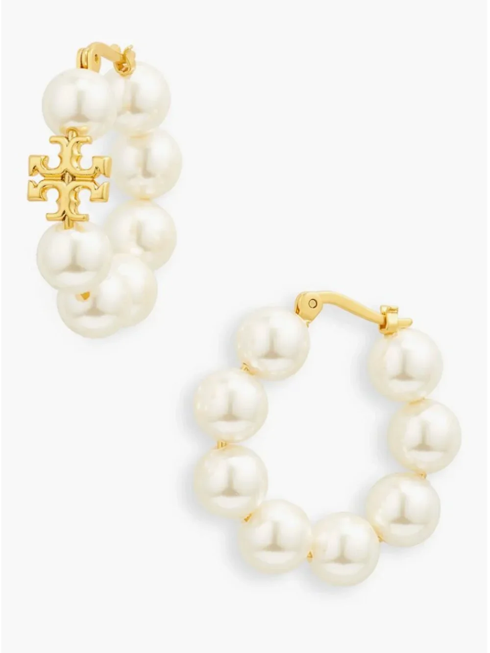 Tory Burch Kira Pearl Hoop Earrings